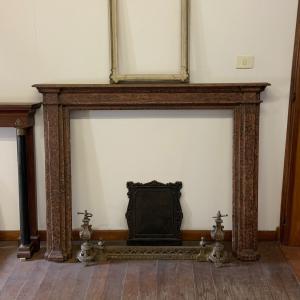 Antique lacquered wood fireplace
